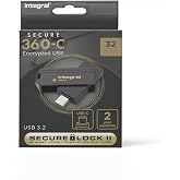 Integral Secure 360-C 32GB Software Encrypted USB Flash Drive - USB-C Connector - 256-bit AES encryption - Compatible with Mac, MacBook, PC, Laptop