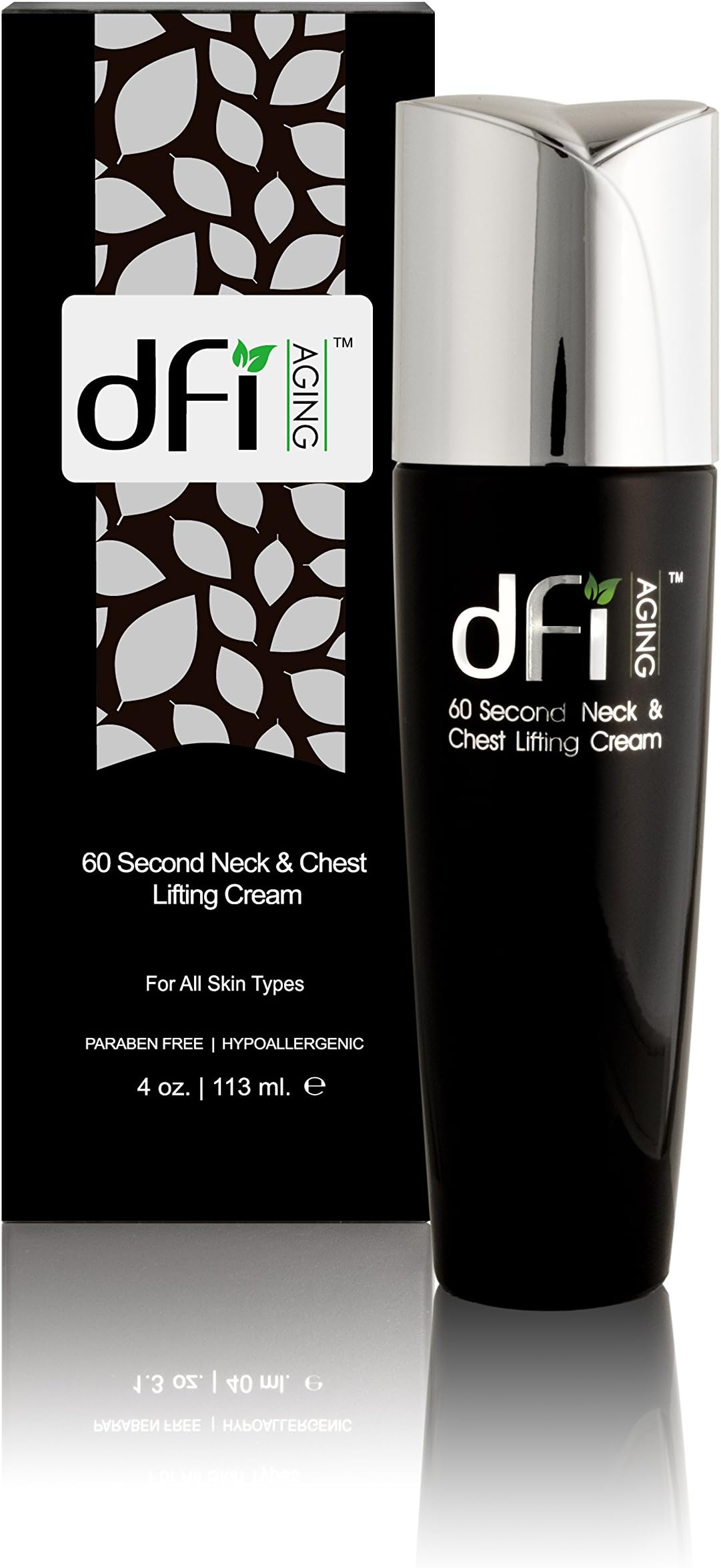 DFI Anti Aging 60 Second Neck and Chest Lifting Cream - Anti-Wrinkle Cream, Hypoallergenic, Lift Loose & Sagging Skin, Tightens & Smoothes Chest, Use Whenever Needed, 4 oz