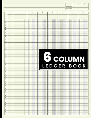 6 Column Ledger Book: Accounting Ledger Book for Bookkeeping, 6