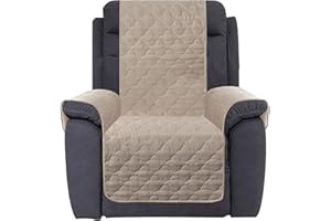 CHHKON Waterproof Nonslip Recliner Cover Stay in Place, Dog Couch Chair Cover Furniture Protector, Ideal Loveseat Slipcovers for Pets and Kids (Beige, 30'')