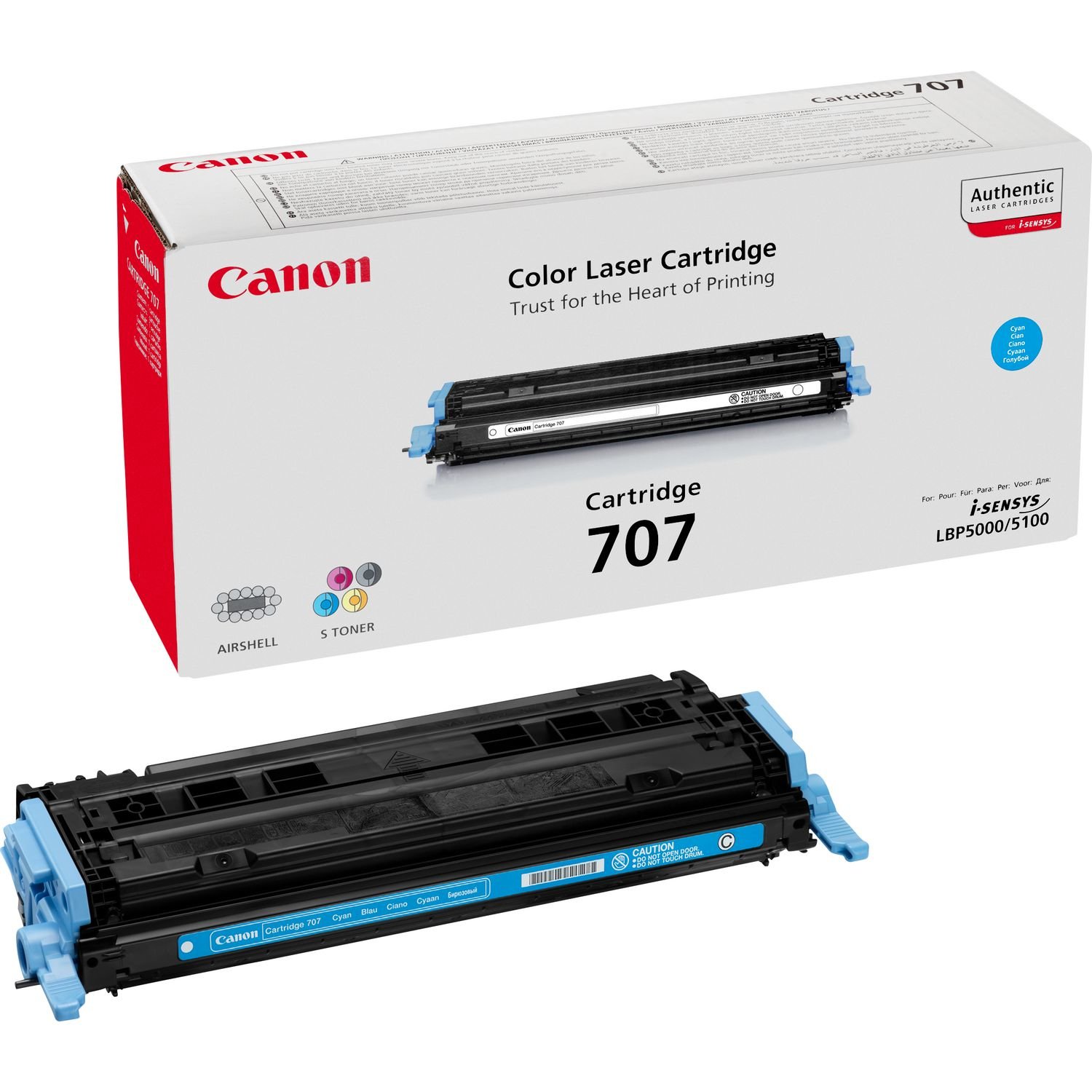 Canon i-SENSYS LBP-5000 LBP5000 707 CRG707C CRG707 C - laser toner cartridge - 1 x cyan blue