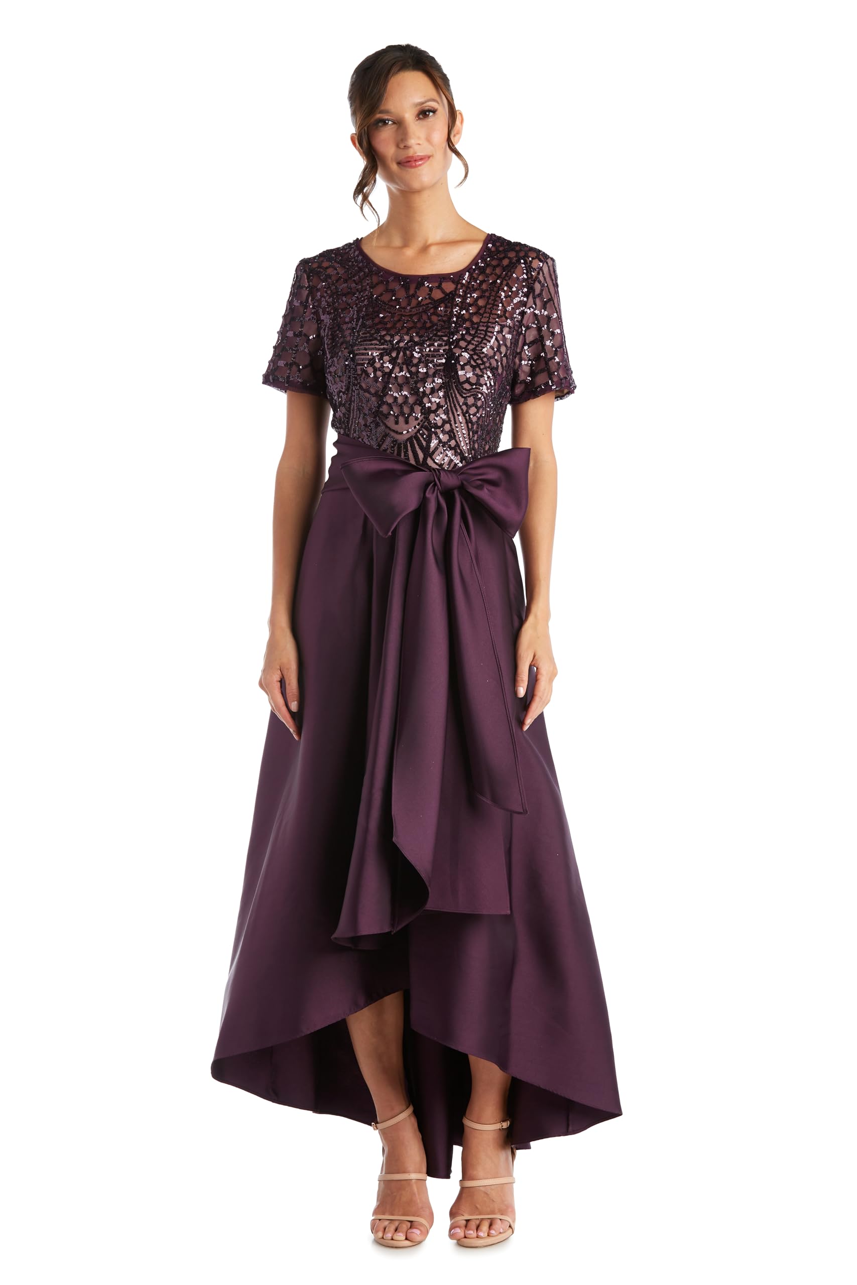 Photo 1 of R&M Richards Women's Hi-Lo Grace Gown, Plum Size Unknown