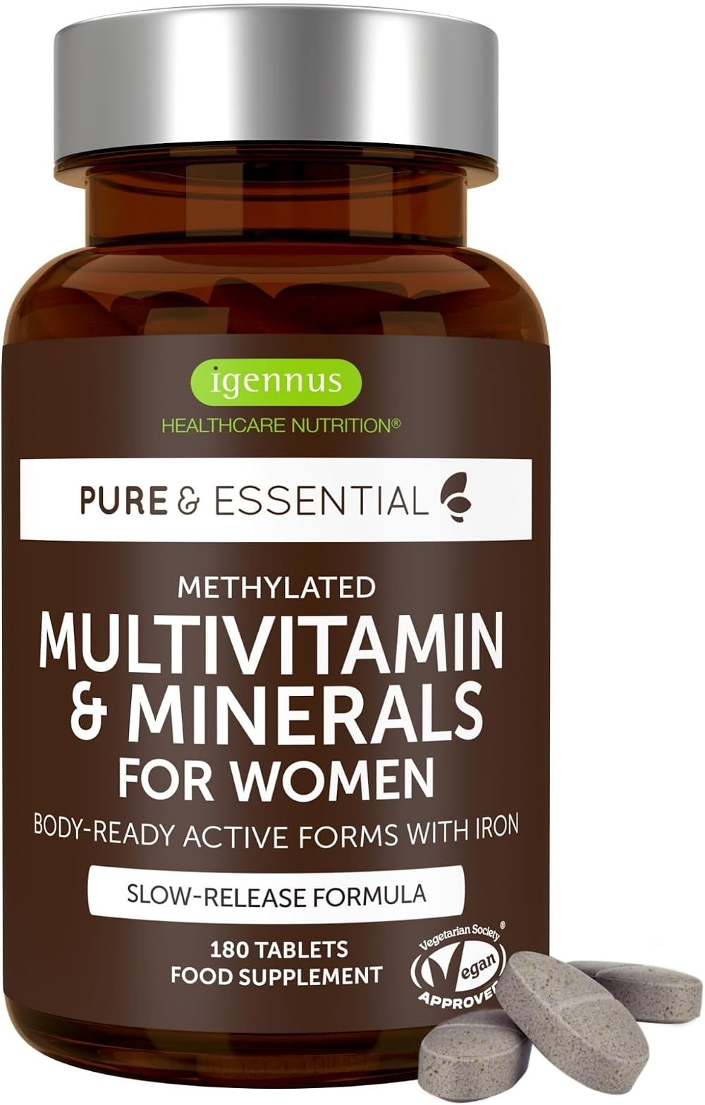 Igennus Methylated Women Multivitamin 180 Vegan Tablets 90 Servings