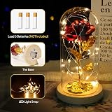 ADAZ 24K Eternal Rose in Glass Dome with LED Light for Her Gift view 3