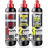 menzerna Polishing Set 8oz – HCC1000, MCC2500 & 3800 | 3-Step System for Scratch Removal, Swirl Elimination & Mirror-Like Finish
