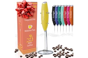 Elementi Milk Frother Handheld - Electric Coffee Mixer for Lattes, Cappuccinos and Cold Foam - Compact Drink Frother Wand for