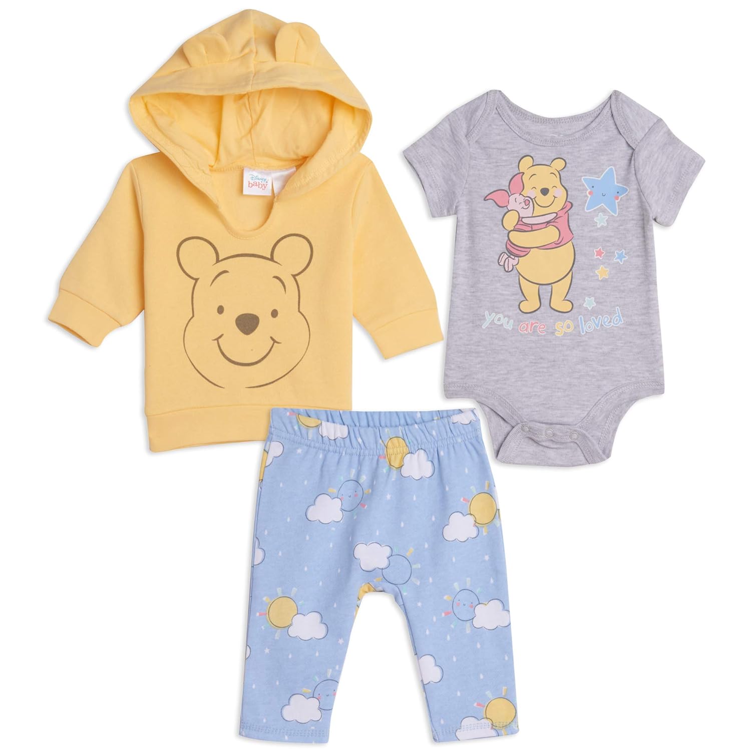 Disney Winnie The Pooh Baby Boys Costume Creeper Hoodie Pant Set Yellow 36 Months Amazon.in