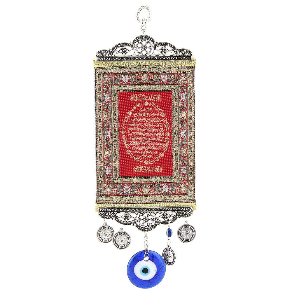 Hztyyier Blue Evil Eye 11 x 10 x 1cm Feng shui Ornament Koran Blessing Amulet Wall Hanging Pendant Home Lucky Protection Wall Hanging Decor Crafts