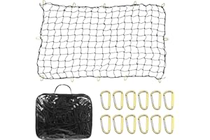 VEVOR Cargo Net, 72 in x 48 in, Heavy Duty Bungee Cargo Netting with 12 Carabiners, 4' x 6' Stretches to 7.2' x 10.8', Wear-R