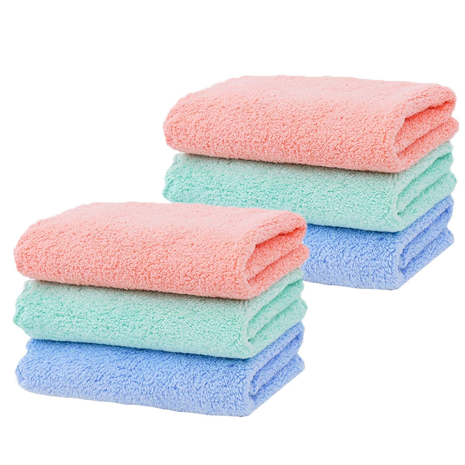 6 Pack Flannel Face Cloths - Soft Cotton Make Up Remover Cloths for Women, Adult Spa Sport Beauty Routine