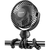 Ventilateur à Clip Rotatif 360° - 3 Vitesses, Pour Poussette, Guidon Vélo, Portable Et Rechargeable USB - 7