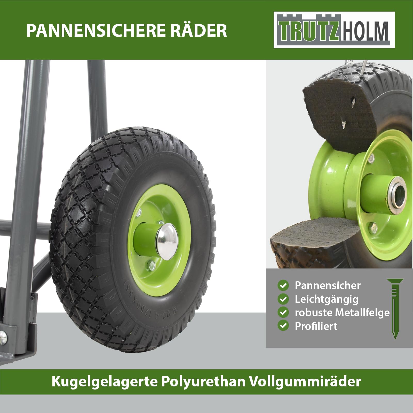 TRUTZHOLM Paketkarre mit extra Ladefläche 42 cm Traglast 250 kg Stahlrahmen klappbar Sackkarre Stapelkarre 6