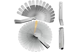 OLCANA 32 Pieces Feeler Gauges 0.0015-0.035" and 16pcs Offset Feeler Gauge 0.005-0.020" Dual Marked Metric y Imperial Measuri