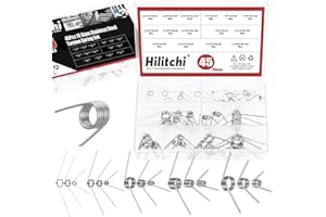 Hilitchi 45PCS Stainless Steel Torsion Spring Tiny Torsion Spring 45/90/120 Degree V-Shape Compression Spring Mechanical Compression Springs Assortment Kit for Repair Tools Woodworking DIY