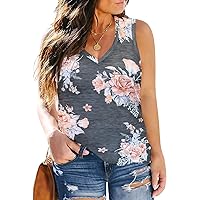 Plus Size Floral Print Tank Top - Sleeveless Pleated Shirt For Women - XL To 5XL Summer Basic - View #6