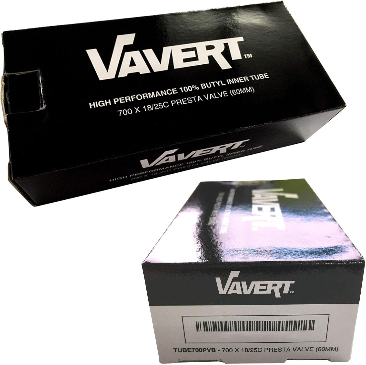 Vavert 700 x 18-25c Road Bike Inner Tubes - Presta 60mm Long Valve (Set of 5), Black, 700X18/25C PRESTA VALVE (60MM) - Image 3