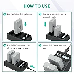 LP LP-E8 Battery Charger, LCD Display & Dual Slot