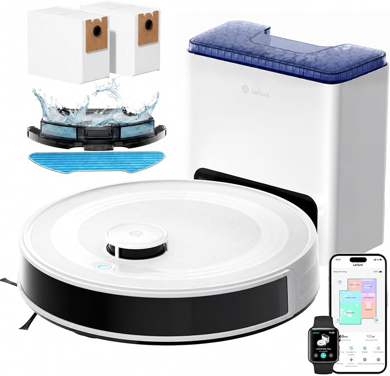 M2L Plus Robot Aspirateur Laveur 6000Pa, Vidage Auto avec Sac 2,5 L — photo 1 sur 8