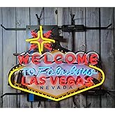 Neon Signs Beer Bar Larger Welcome To Las Vegas Sign Glass Neon Signs for Office Pub Cafe Birthday Man Cave Neon Light Art Wall Lights 24 X 20 Inches