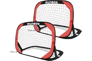 RUNBOW Pop Up Soccer Goal for Kids- Portable Toddler Soccer Net for Backyard Outdoor Indoor and Beach with Carry Bag (3.3x2.2FT)