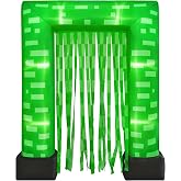 6×7FT Halloween Inflatable Pixel Trunk or Treat Car Decorations, Pixel Inflatable Arch with LED Lights & Blower, Blow Up Pixel Arch for Game Parties, Birthday, Outdoor Indoor Decorations