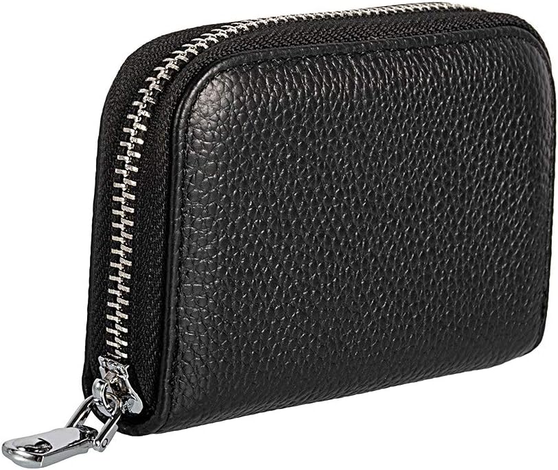 AGBIADD Credit Card Holder Wallet Womens Zipper Leather Case Purse RFID Blocking