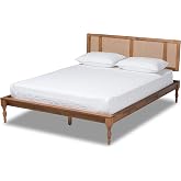 Baxton Studio Platform, Queen, Ash walnut