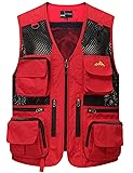 Flygo Men's Mesh Fishing Vest Multi-Pockets