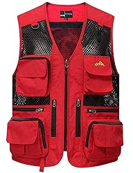 Flygo Men's Mesh Fishing Vest Multi-Pockets