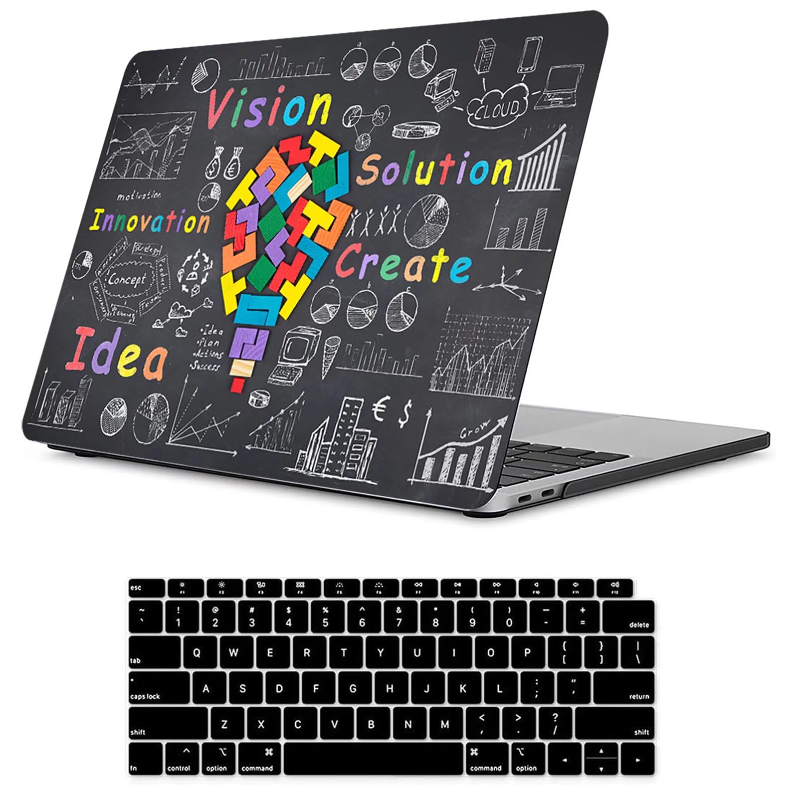 Fancity Compatible with MacBook Air 13 Inch Case 2020 2021, Model A2337(M1) A2179 A1932 with Touch ID Keyboard Cover & Hard Plastic Shell Protective Case for Mac Air 13.3 inch 2018-2021, Idea