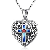 SOULMEET Heart Shaped Cross Locket Necklace That Holds 2 Pictures Photo Keep Someone Near to You Sterling Silver Custom Jewelry Personalized Locket Pendant