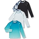 Liberty Pro 3 Pack Boys' UPF 50+ Rash Guard Long Sleeve Swim Shirts, Quick Dry UV Protection Swimwear for Kids
