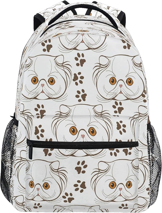 Cartoon Cat Backpacks Travel Laptop Daypack School Bagswith Multiple