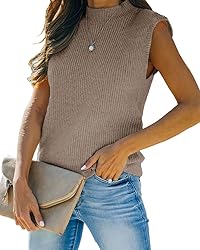 Amarmia Women's Mock Neck Knit Sweater Vest