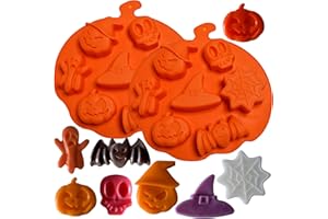 SIQINZONGWA (2Pack) Halloween Soap Molds, Halloween Silicone Molds for Soap Making, Halloween Candle Molds for Aromatherapy Candle Making