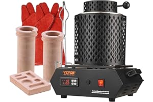 VEVOR Electric Melting Furnace, 3kg+1kg Electric Metal Smelter Foundry, 1350W 2102℉/1150℃ Smelting Furnace Kit for Gold/Silver Jewelry & Copper/Aluminum Casting