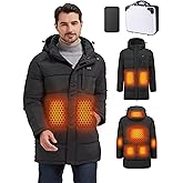 CPZDAZX Heated Jackets for Men, Mens Heated Jacket with 8 Heat Zones, Mens Heated Coat for Winter Outdoor