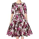 MINTLIMIT Women's 1950 Vintage Retro Rockabilly Dress Cocktail Party Prom Swing Dresses with Pockets