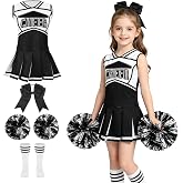 yolsun Girls Cheerleader Costume Kids Cheerleading Uniform for Halloween | This all‑in‑one girls cheerleader costume set , perfect for Halloween, school performances for kids ages 3‑14