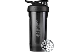 BlenderBottle Strada Shaker Cup Perfect for Protein Shakes and Pre Workout, 28-Ounce, Black