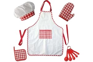 Mewise Cute Kids Apron Kitchen Set-Chef Role Play Teach Cooking & Backing,Chef Cost