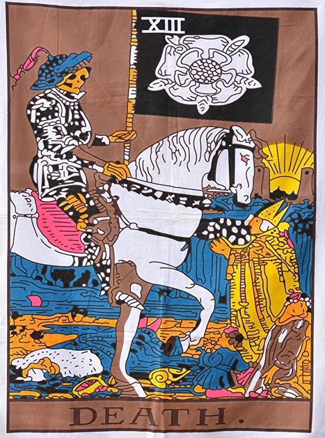 Indian Consigners Tarot Card Wall Tapestry, Decorative Hanging Art (Death)