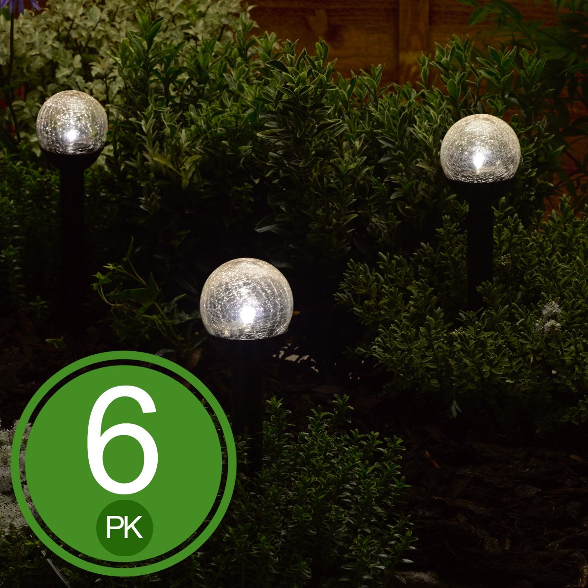 Crystal Crackle Globe Solar Light (6 Pack) Amazon.co.uk Garden & Outdoors
