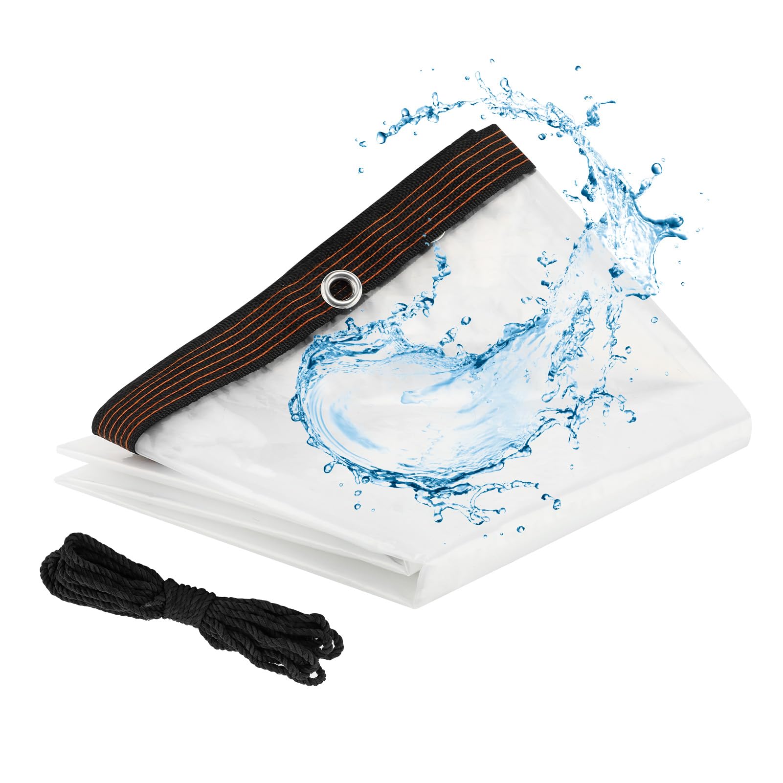 Gugxiom 2 * Tarpaulin Waterproof Heavy Duty,Clear Tarpaulin with Eyelets and 10m Rope, Waterproof Tarp for Garden 、Greenhouse 、Chicken and Rabbit Hutch (2 *)