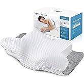 ZAMAT Adjustable Cervical Memory Foam Pillow, Odorless Neck Pillows for Pain Relief, Orthopedic Pillows for Sleeping with Cooling Pillowcase, Ergonomic Support Pillow for Stomach, Back, Side Sleeper