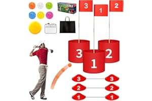 FINCOME Golf Yard Bucket Games 3 Holes Golf Practice Game with Flag, Golf Chipping Game for Kids and Adults Outdoor Indoor Portable Backyard Golf Game for Park, Beach, Backyard, Lawn