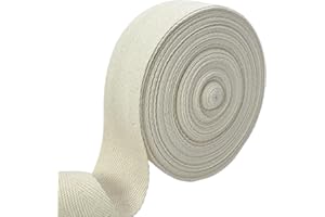 PAMIR TONG 1 1/2 Inch Natural White Herringbone Twill Tape Ribbon - 20 Yards Roll, Soft Natural Cotton Binding Trim Edges for Sewing, Knit Fabrics, Gift Wrapping, DIY Crafts