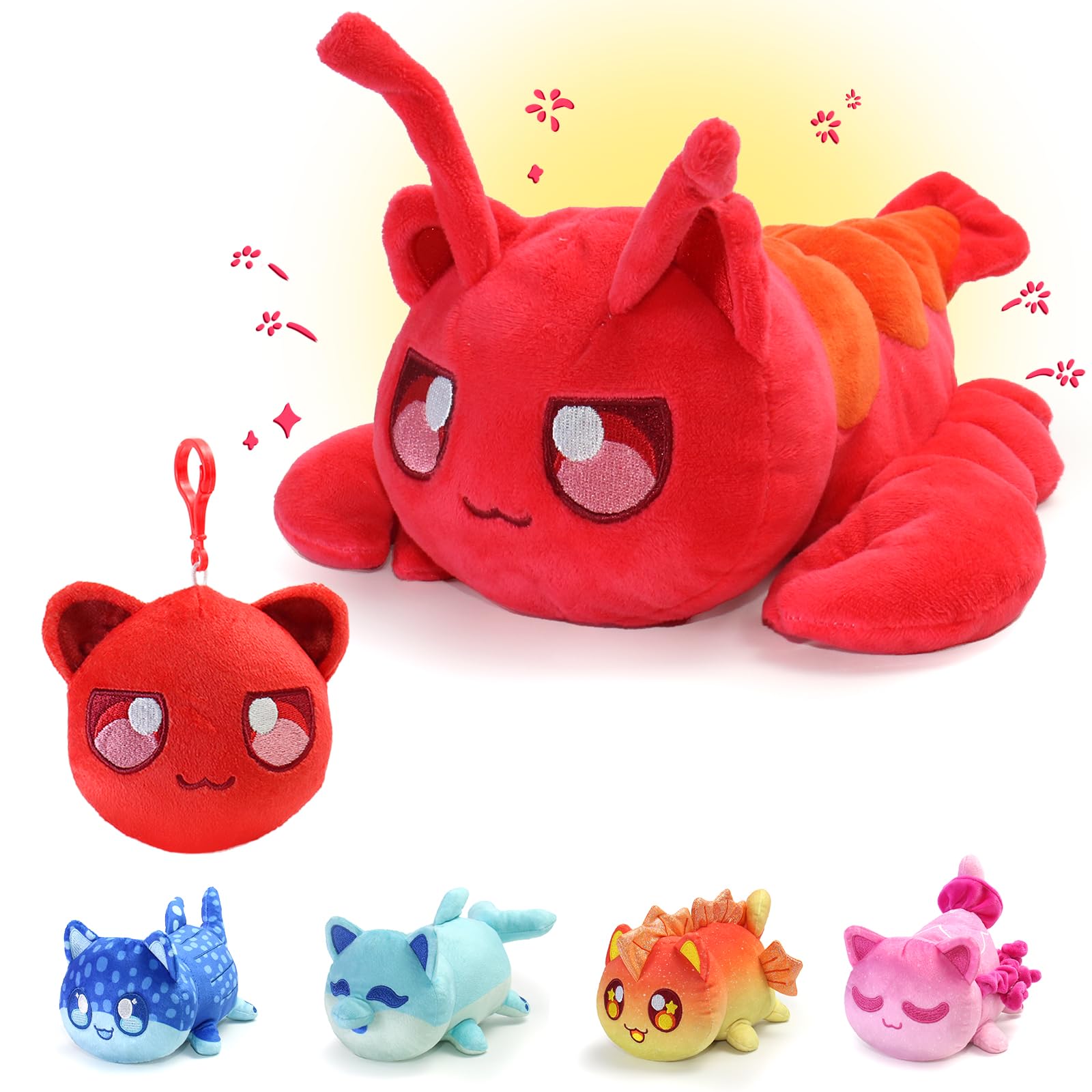 2-PCS 丨 Lobster Cat Plush + Plush Keychain