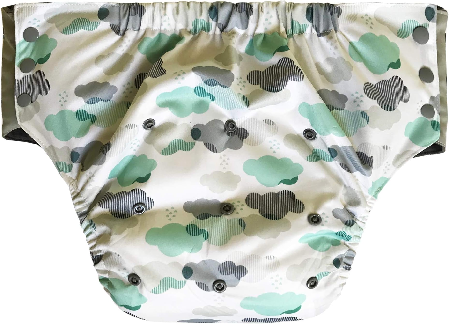 Adult Pull On Diaper with Tabs - Medium Reusable Incontinence Briefs for Women or Men (Regular, Cloud)