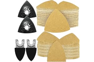 Gulrear 119PCS Multitool Sanding Pads for Oscillating Tool Sanding Attachments, Contains Triangle and Finger Sandpaper in a Variety of Grits, Detail Sanders for Woodworking, Metal and Other Surfaces